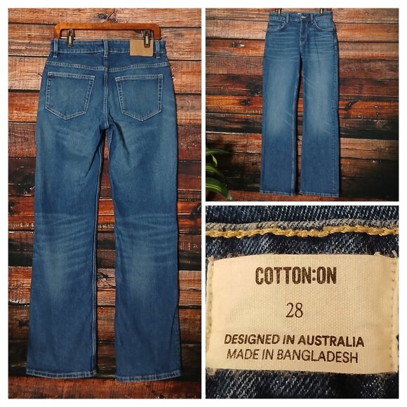 Cotton On Other - Cotton:On Jeans Mens 28X32 Relaxed Boot Cut Dark Wash Blue Denim